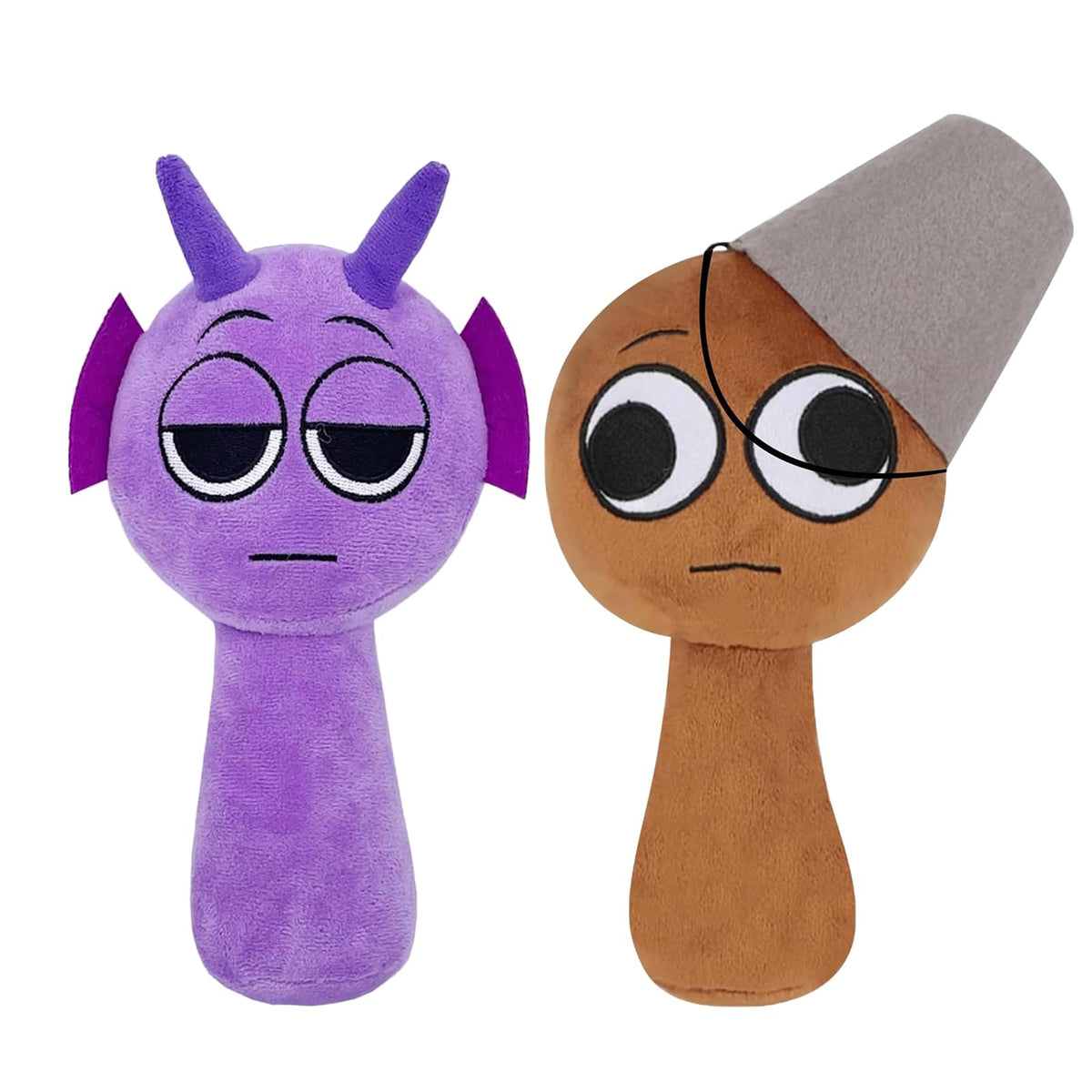 Generic horror game plushie in purple and brown, a cozy cuddle buddy for fans.