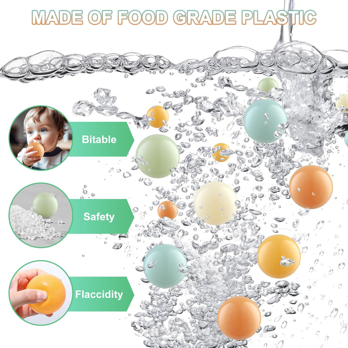 Generic colorful balls for pool, yard, and bounce house play
