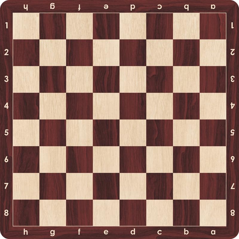 Generic Premium Roll-Up Chess Board in walnut wood grain for portable tournament play and non-slip use