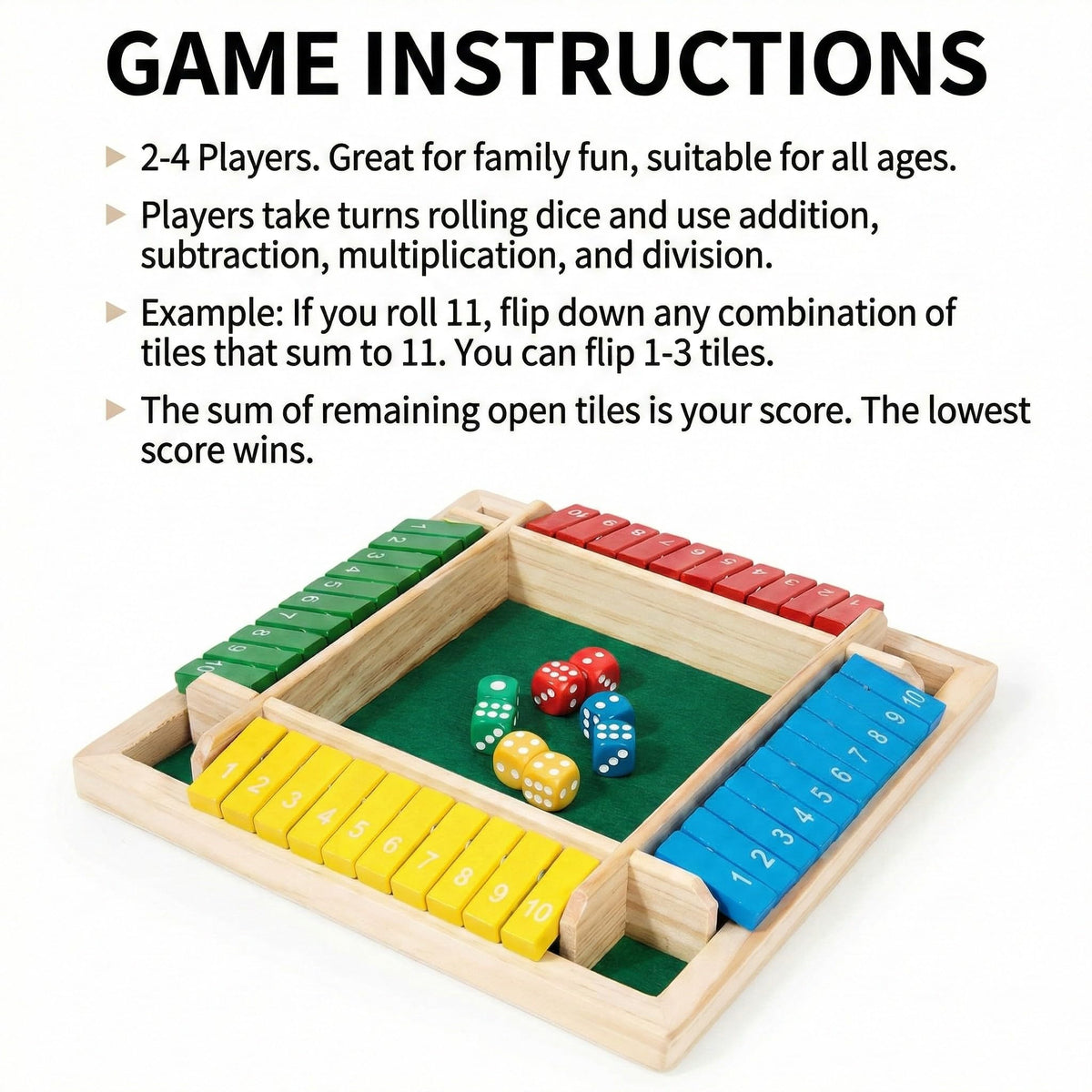 Generic Premium Shut the Box for family game night and learning.