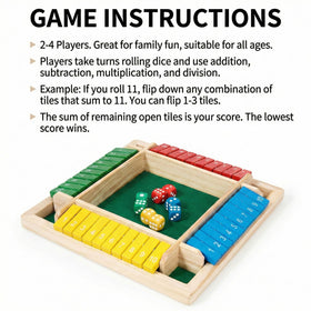 Generic Premium Shut the Box for family game night and learning.