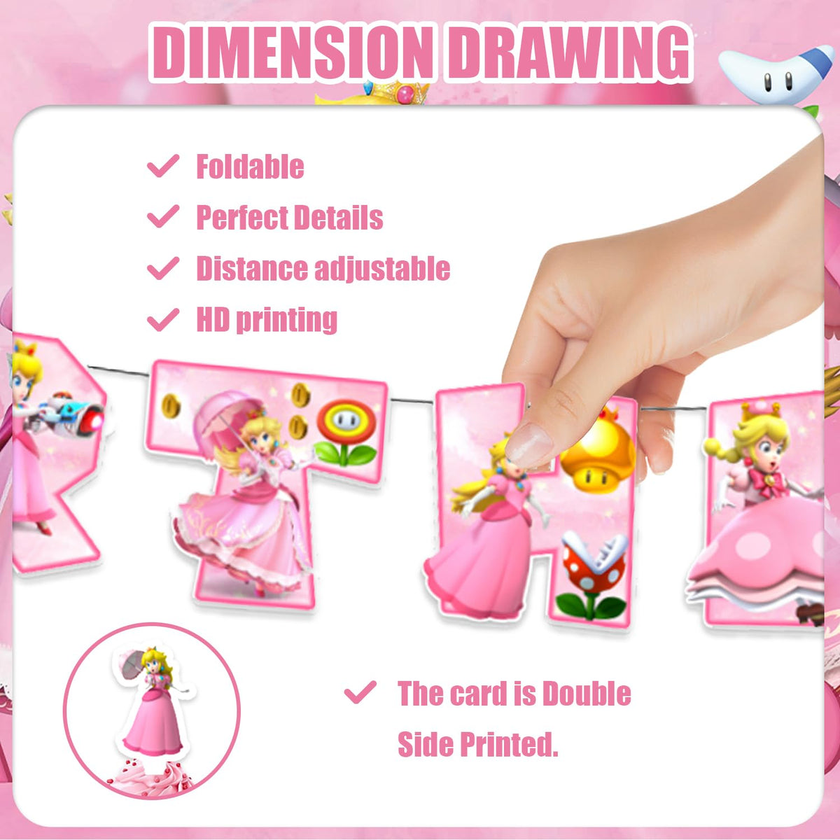 Generic Princess Peach balloon set brings color and whimsy to decor.