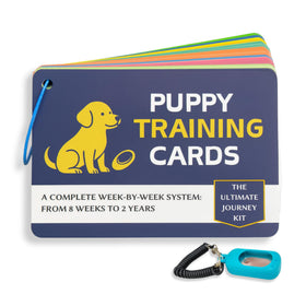 Generic Puppy Training Cards cover with stage by stage guides for quick coaching.