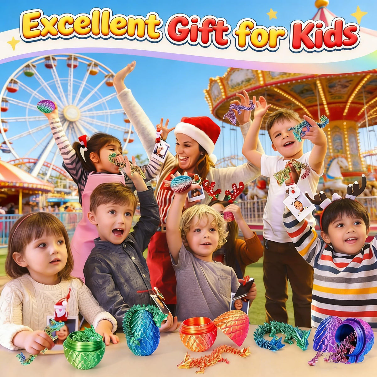Generic rainbow colors egg highlights vibrant mystery colors for exciting unboxings.