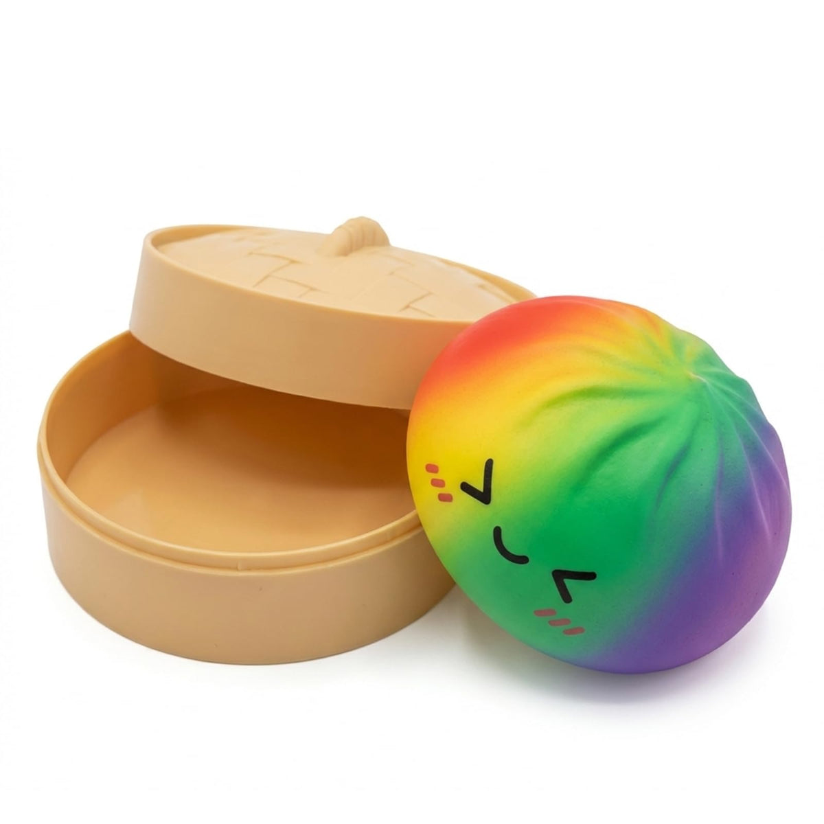Generic Rainbow Dumpling Squishy front view highlighting vibrant gradient for cheerful desk ambience and focus