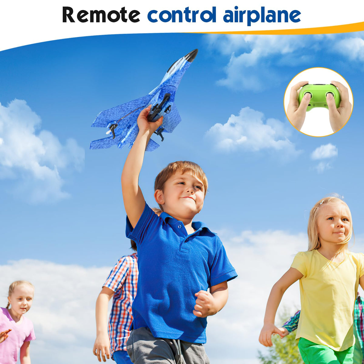 Generic RC Plane shows foam construction for lightweight durability and easy handling.