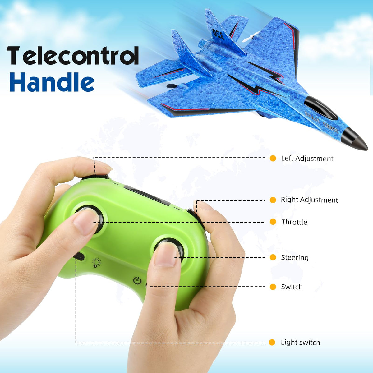 Generic RC Plane USB charging setup for convenient power on the go.
