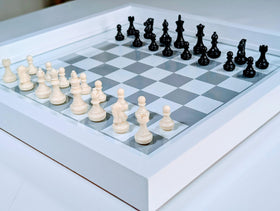 Generic Indian Ludo on glass top supports family-friendly play
