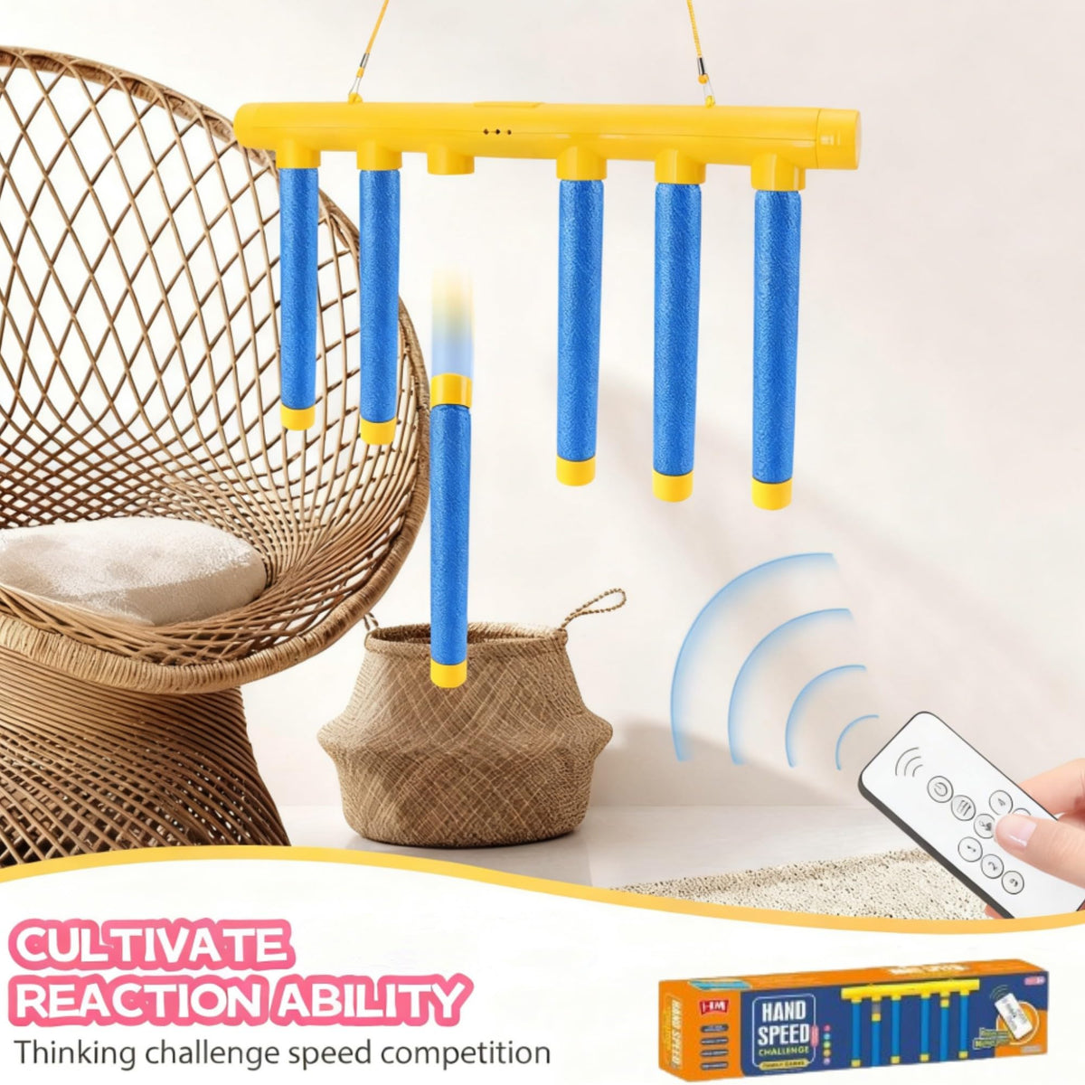 Generic Reflex Drop Sticks in-hand demonstrates fast reaction and hand-eye coordination