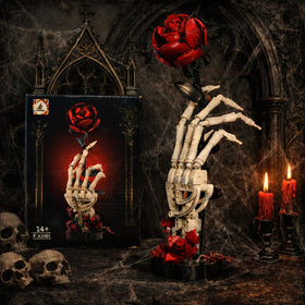 Generic RITTSUN skull rose set blends bone texture with crimson petals for dramatic home displays.