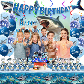 Generic shark cake topper serves as a centerpiece for celebrations.