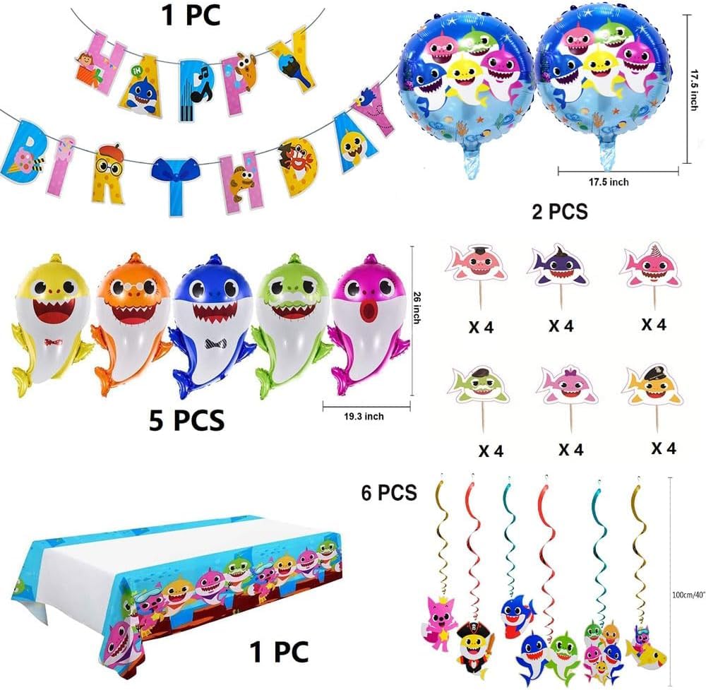 Generic Shark Cake Toppers Colorful add whimsy to treats kids love