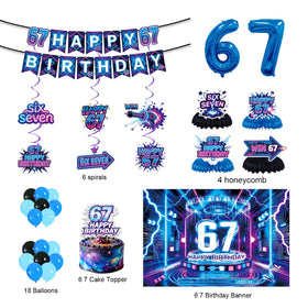 Generic Six-Seven neon balloons add a bright, futuristic vibe to the party.
