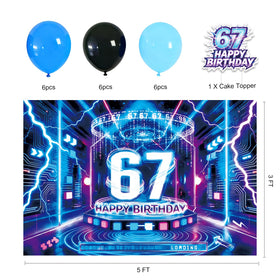 Generic Six-Seven neon table decor brightens the party space and tables.