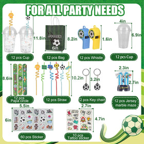 Generic Soccer cup with stickers for customizable decor and drinks