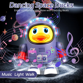 Generic space duck lights and sounds enhance visual engagement during play