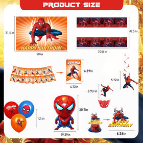 Generic Spider Theme balloons set brightens the party with festive, kid-friendly color.