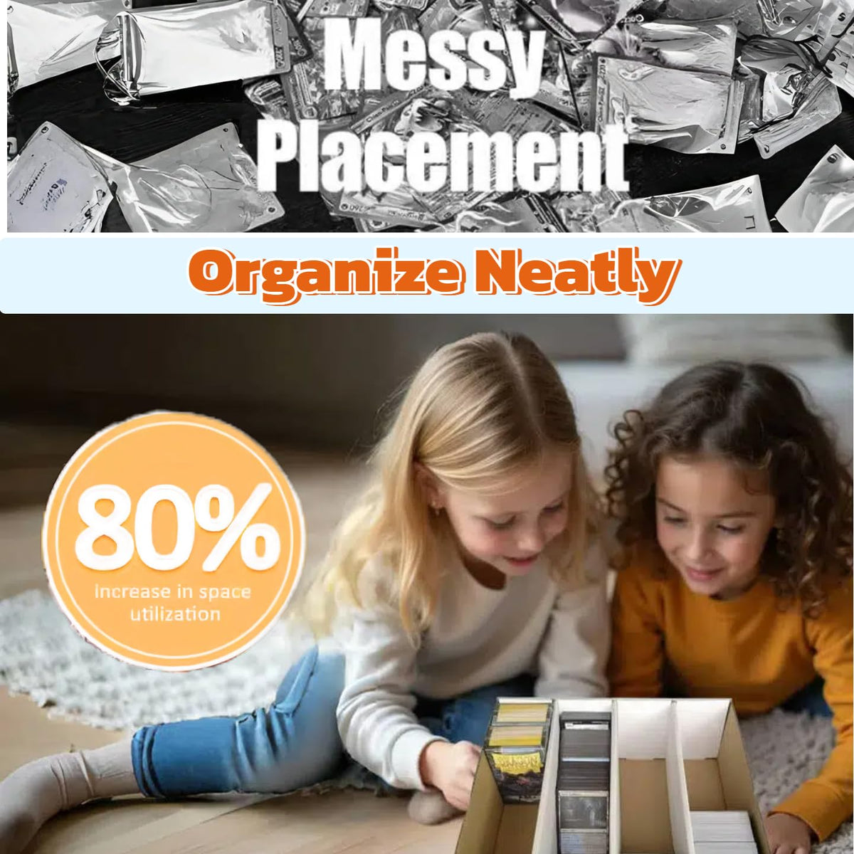 Generic stackable card storage tray for card collection organization