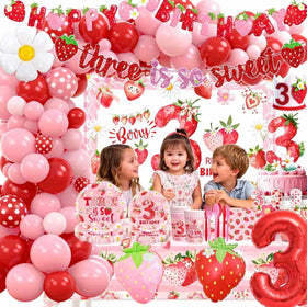Generic Strawberry waterproof tablecloth helps keep surfaces clean during cake time