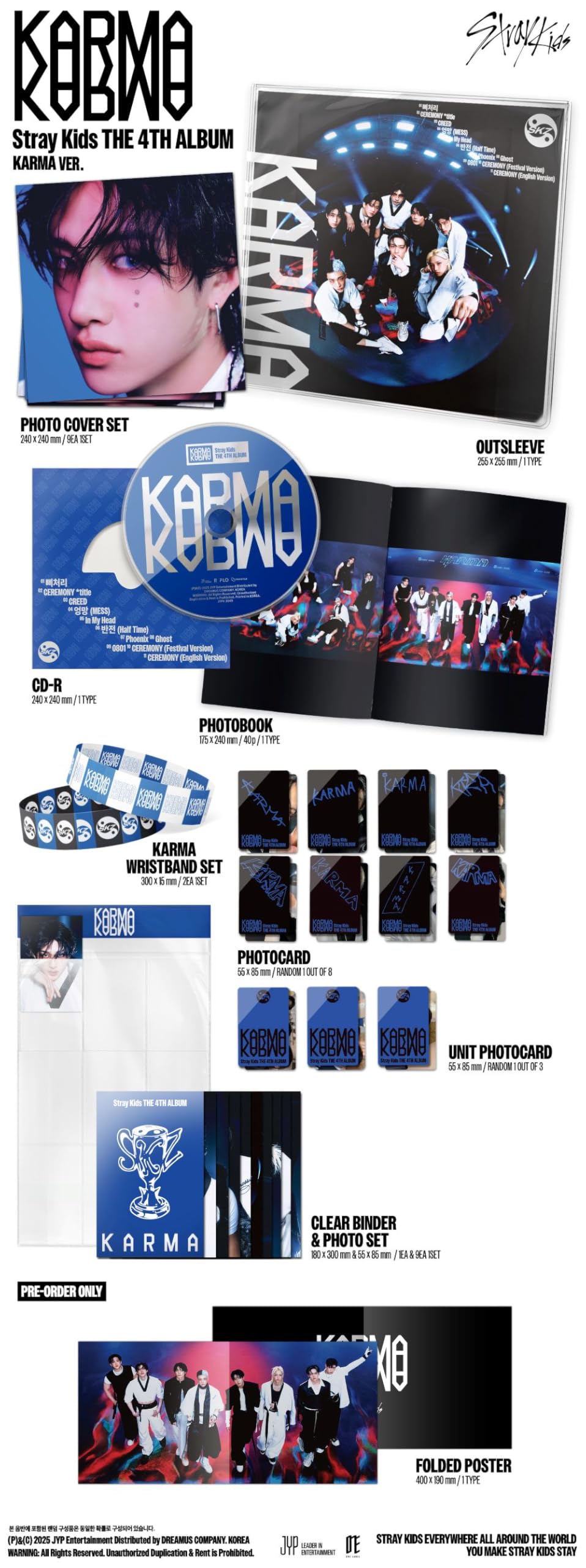 Generic Stray Kids KARMA accessories kit with photobook and cards for display and collection
