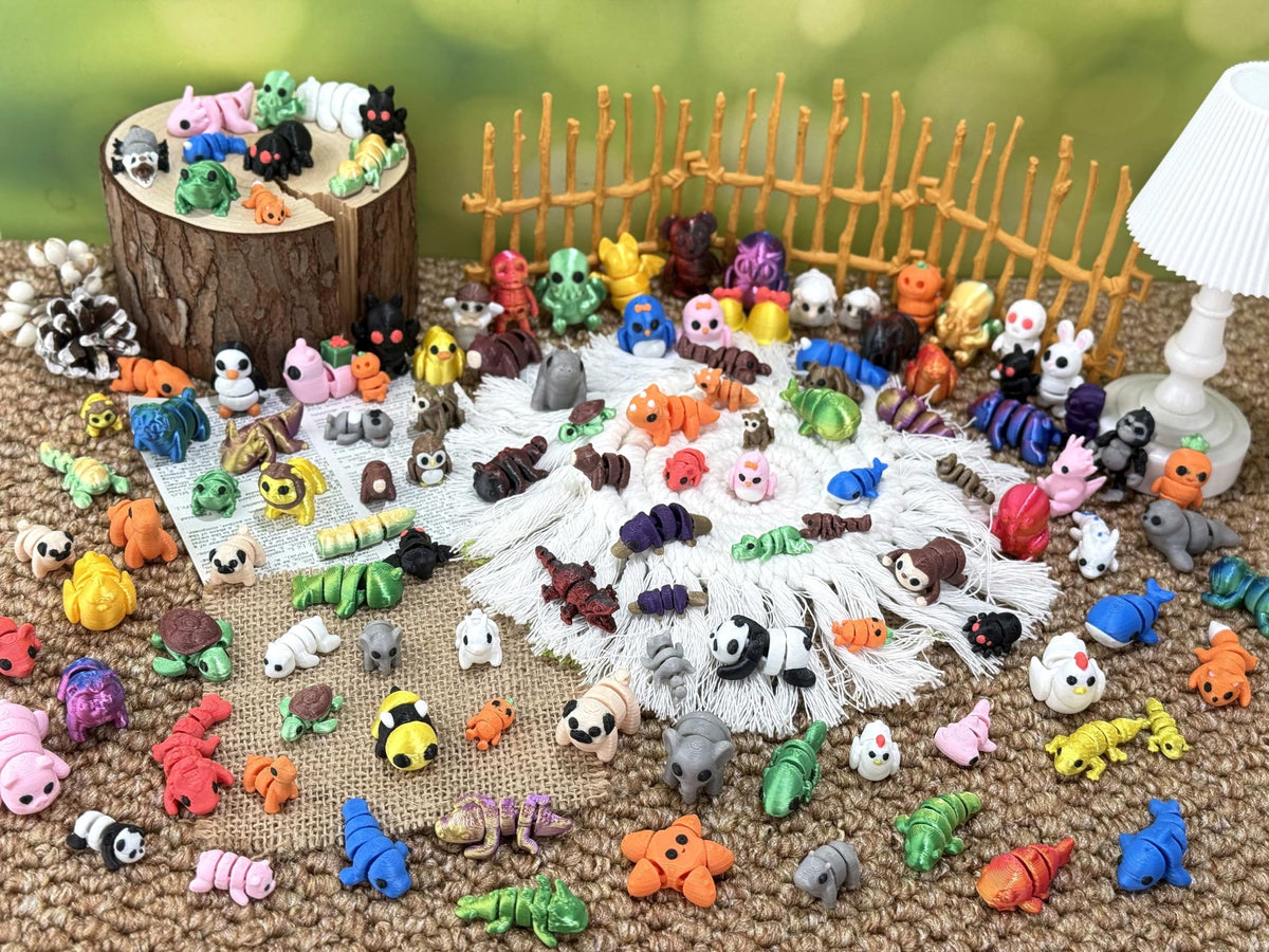 Generic stress-relief toy animals designed for quick, calming distraction