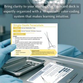 Generic Surgical Instruments Flashcards color-code system diagram demonstrates organized learning for multiple specialties.