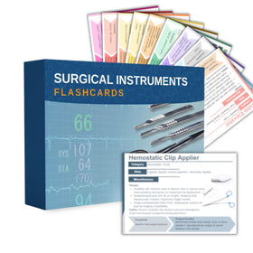 Generic Surgical Instruments Flashcards cover with color-coded study system for CST prep.