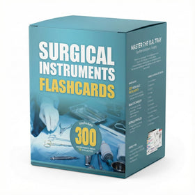 Generic Surgical Instruments Flashcards front cover highlighting a portable study deck for CST prep
