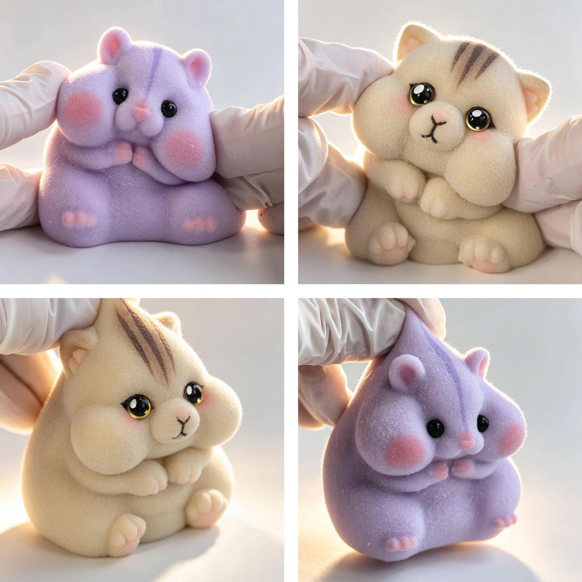 Generic Taba Squishy Cat closeup highlights handcrafted texture and gentle flocking.