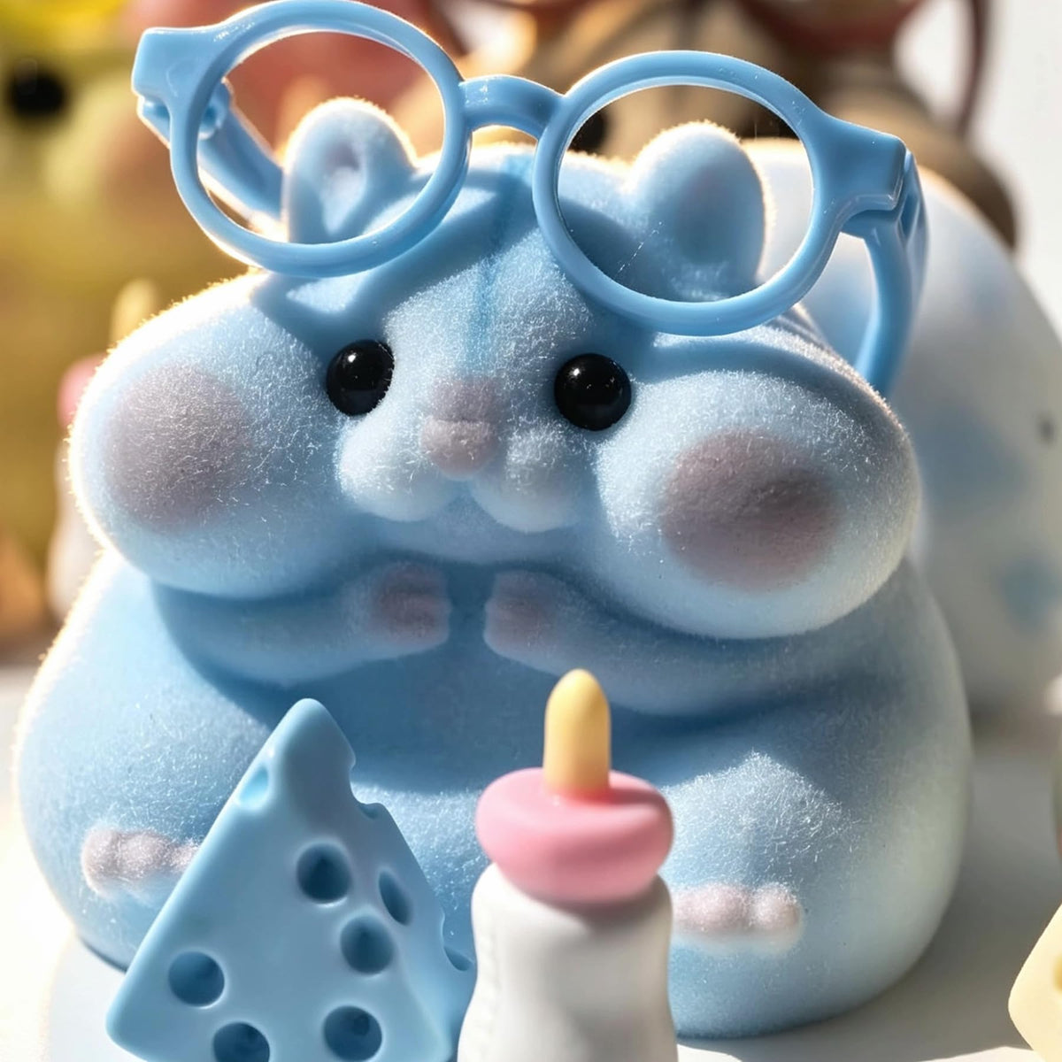Generic Taba squishy hamster toy closeup fur texture emphasizes plush feel.