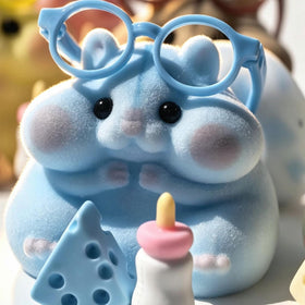 Generic Taba squishy hamster toy closeup fur texture emphasizes plush feel.