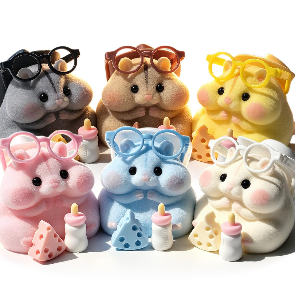 Generic Taba squishy hamster toy front view shows soft silicone fur for tactile play.