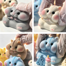 Generic Taba squishy hamster toy side view highlights compact size for portability.