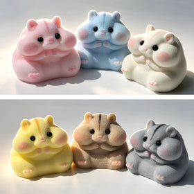 Generic Taba squishy hamster toy silicone mochi closeup reveals soft, bouncy texture.