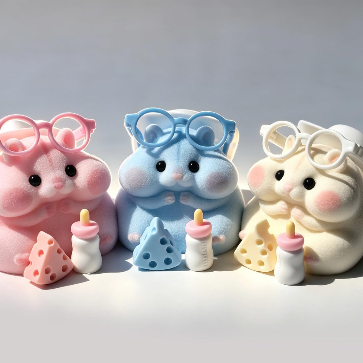 Generic Taba squishy hamster toy with accessories shows surprise gift components.