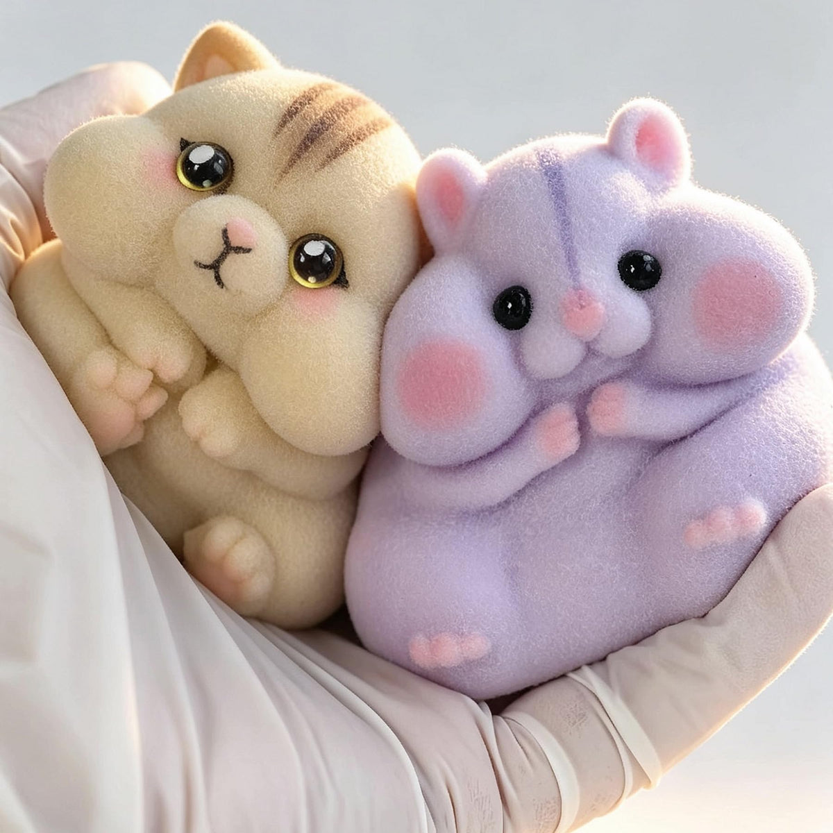 Generic Taba Squishy Hamster packaging emphasizes durable set and easy cleaning.