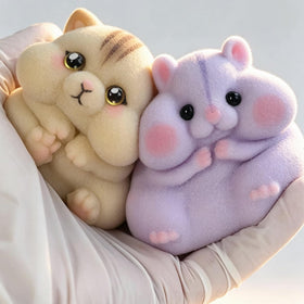 Generic Taba Squishy Hamster packaging emphasizes durable set and easy cleaning.
