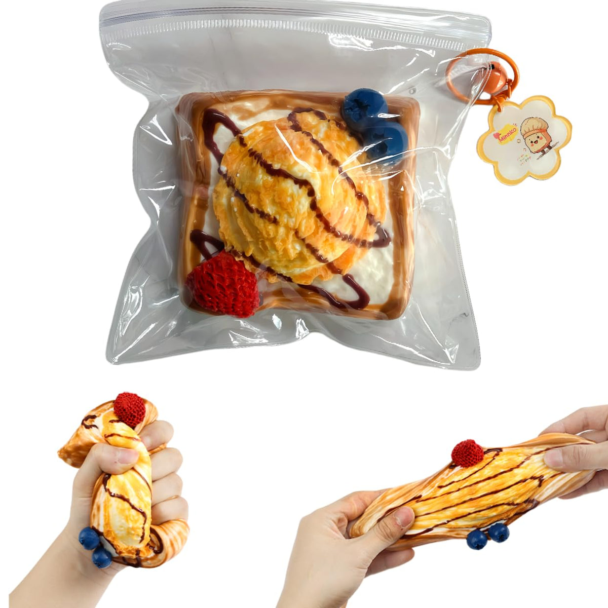 Generic Taba Squishy Toast large palm-size texture for satisfying tactile focus