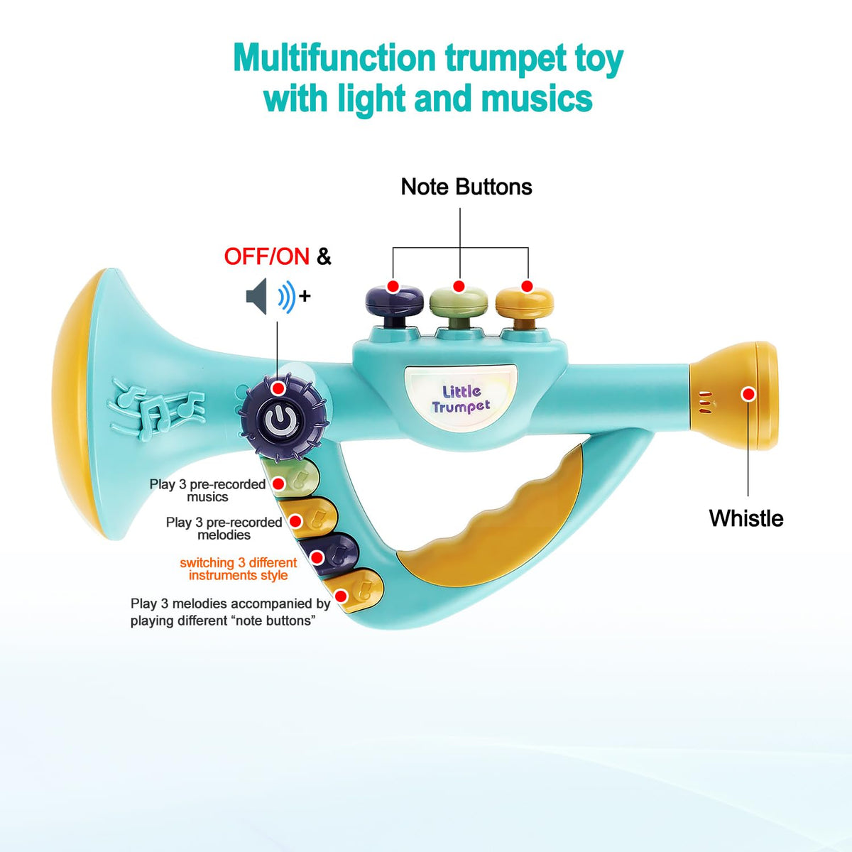 Generic recorder flute for kids with comfortable finger practice