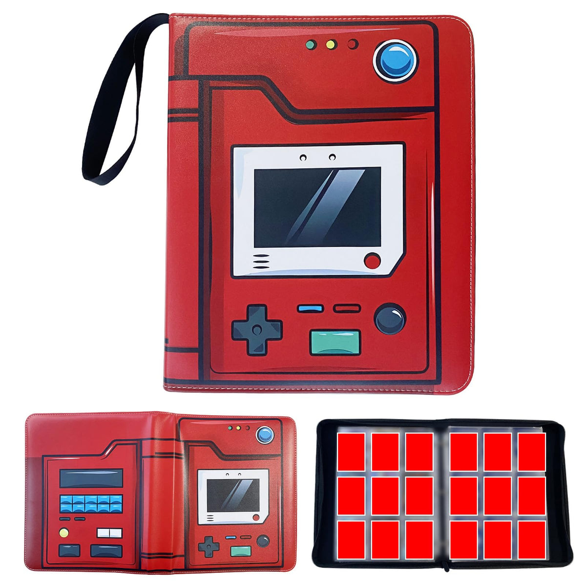 Generic trading card binder front view offers organized 9-pocket storage.