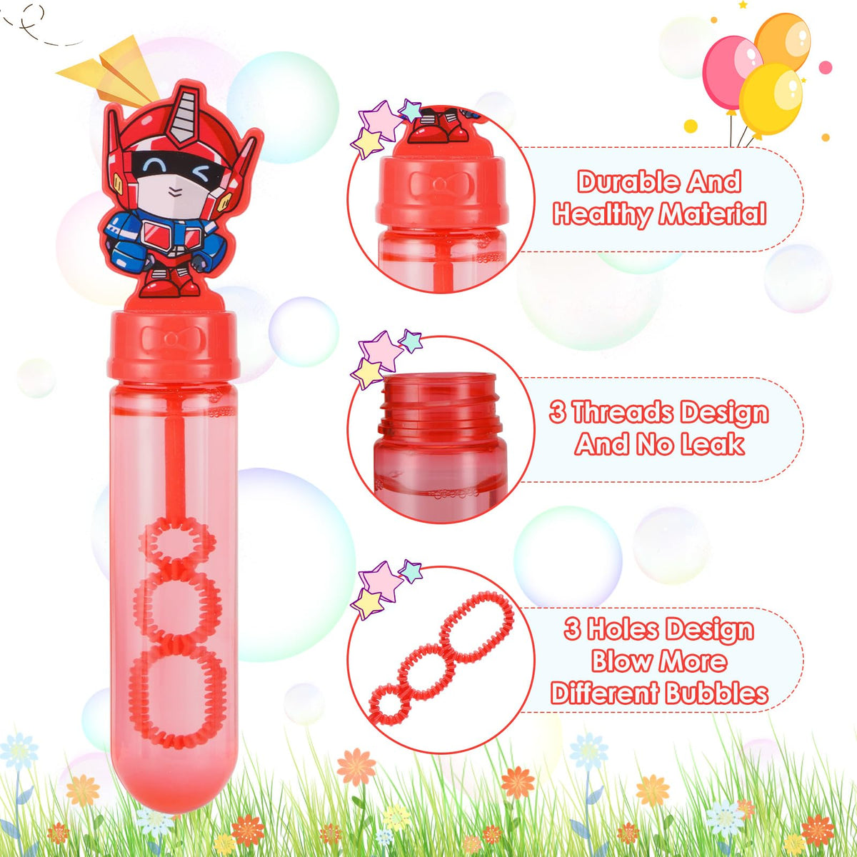 Generic Transform Robot Bubble Wand comes in a 24-pack for parties