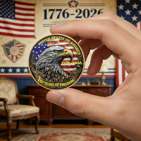 Generic US 250th anniversary coin commemorating a landmark celebration, suitable for gifting and display.