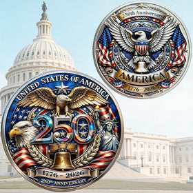 Generic US 250th anniversary coin gift idea, thoughtful for history enthusiasts.