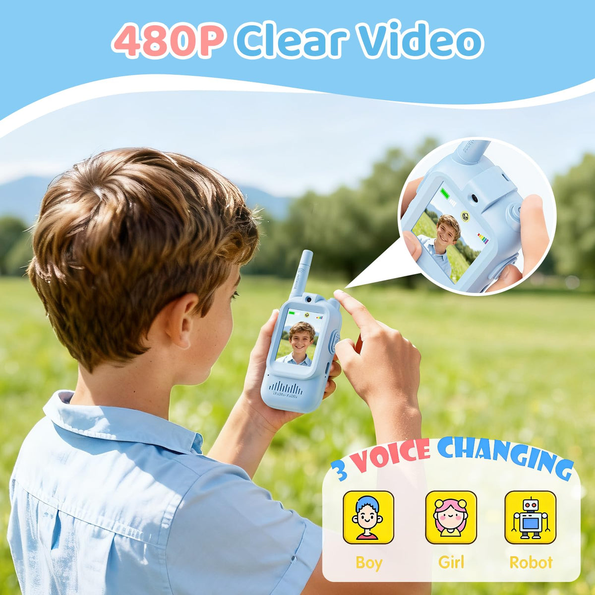 Generic video walkie talkies for kids rechargeable battery for lasting sessions