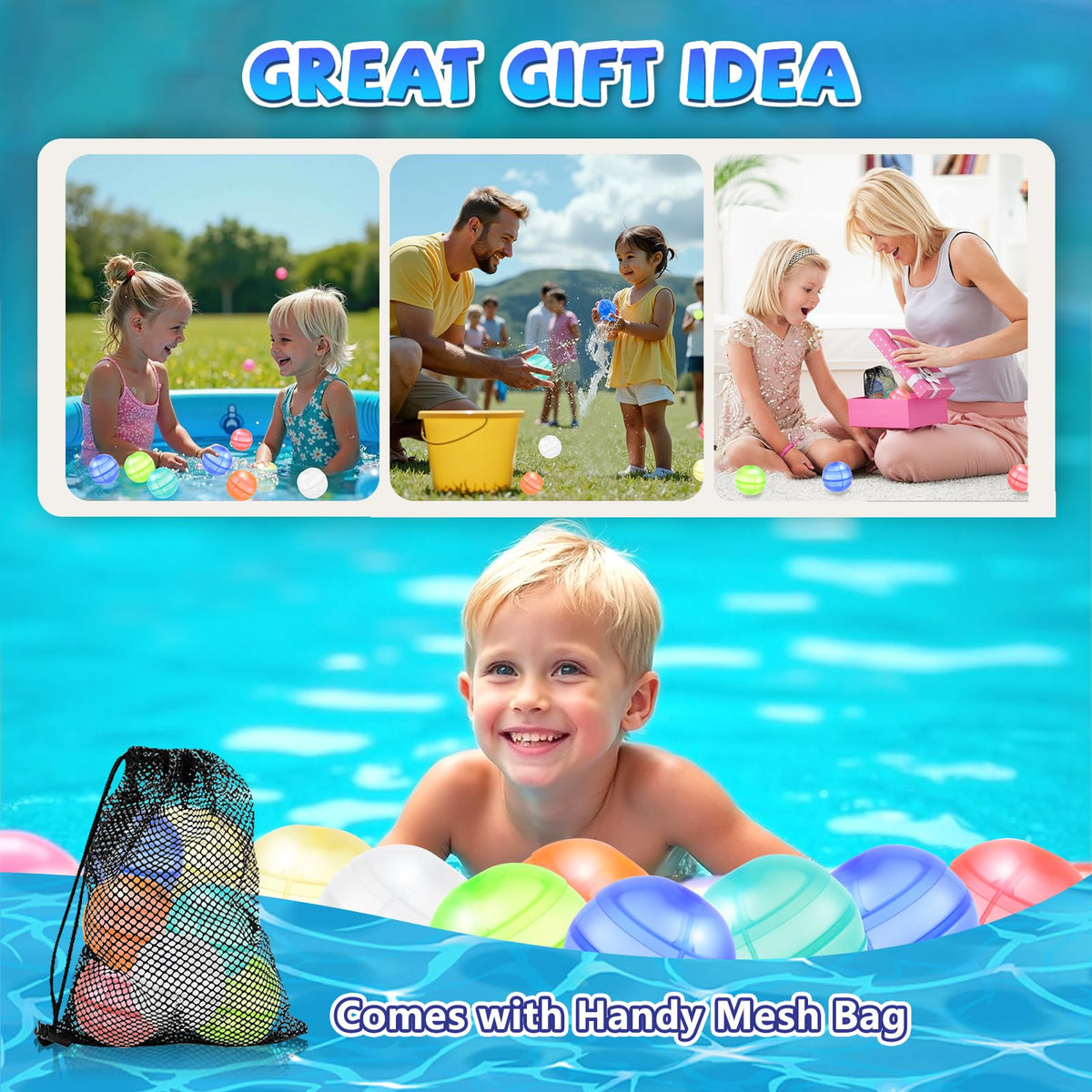 Family-friendly water balloon battles with Generic reusable balloons.