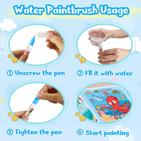 Generic Water Painting Book for Kids reusable design supports repeated coloring sessions.
