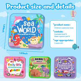 Generic Water Painting Book for Kids transportation theme page inspires dynamic scenes and storytelling.
