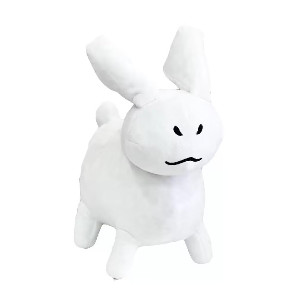 Generic White Rabbit Plush Pillow front view, cozy decor for gaming setups.