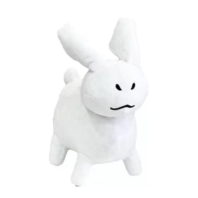 Generic White Rabbit Plush Pillow front view, cozy decor for gaming setups.
