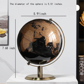Close-up of the polished copper-plated base on the Generic Globe.